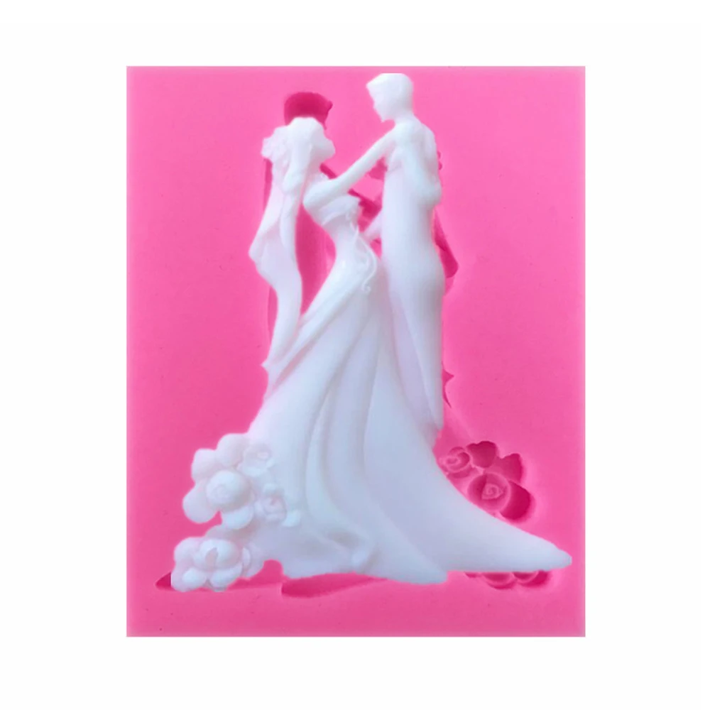 Creative Bride Groom Dancing mold cake silicone fondant Cake decoration baking Tools Chocolate Mold Baking | Дом и сад