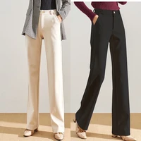 womens winter wide leg pants female straight office trousers elegant streetwear long confortable pants