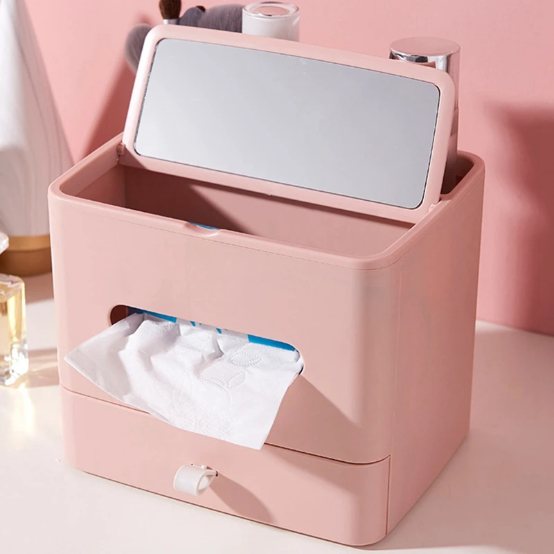 

NHBR Table Tissue Box Coffee Remote Control Storage with Drawer Box