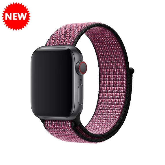 Shiny pink raspberry Ремешок для Apple Watch, ремешок для Apple Watch 5, 4, 44, мм, 42 мм, iwatch band 3, 2, 5, 42 мм, 38 мм, Спортивная петля, correa, нейлоновый ремешок для часов - Цвет ремешка: Shiny pink raspberry