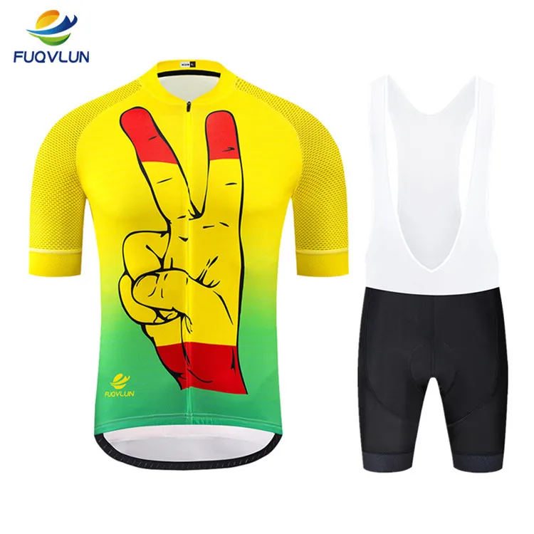 Bib Cycling Set FUQVLUN профессиональная одежда для велоспорта, комплекты для велоспорта, летние мужские комплекты для велоспорта, набор из Джерси для шоссейного велосипеда, Майки для горного велосипеда, одежда для велоспорта - Цвет: Bib Cycling Set