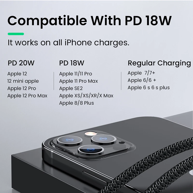 2 в 1 60 Вт/20 Вт PD USB Type C кабель для iPhone 13 12 11 Pro XS XR быстрое зарядное устройство MacBook