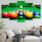 Картины на холсте, настенный Декор для дома, для гостиной, 5 шт., снукер, бассейн, спортивный плакат, модульные HD печатные картины, рамка