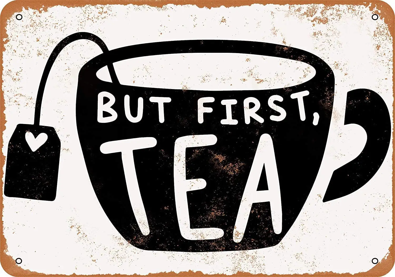 Но первый чай жестяной знак винтажное забавное существо железная живопись