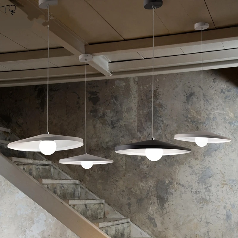 

Nordic Simple Individual LED Tilted Hat Pendant Lights Modern Atmosphere Art Inclinable Design Balcony Dining Room Hall Corridor