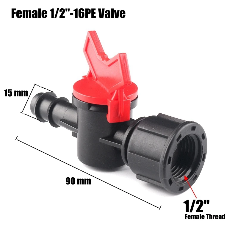 Шаровой кран с резьбой для полива полиэтилена 2 шт. 1/2 дюйма 3/4 16 20 мм|Соединители