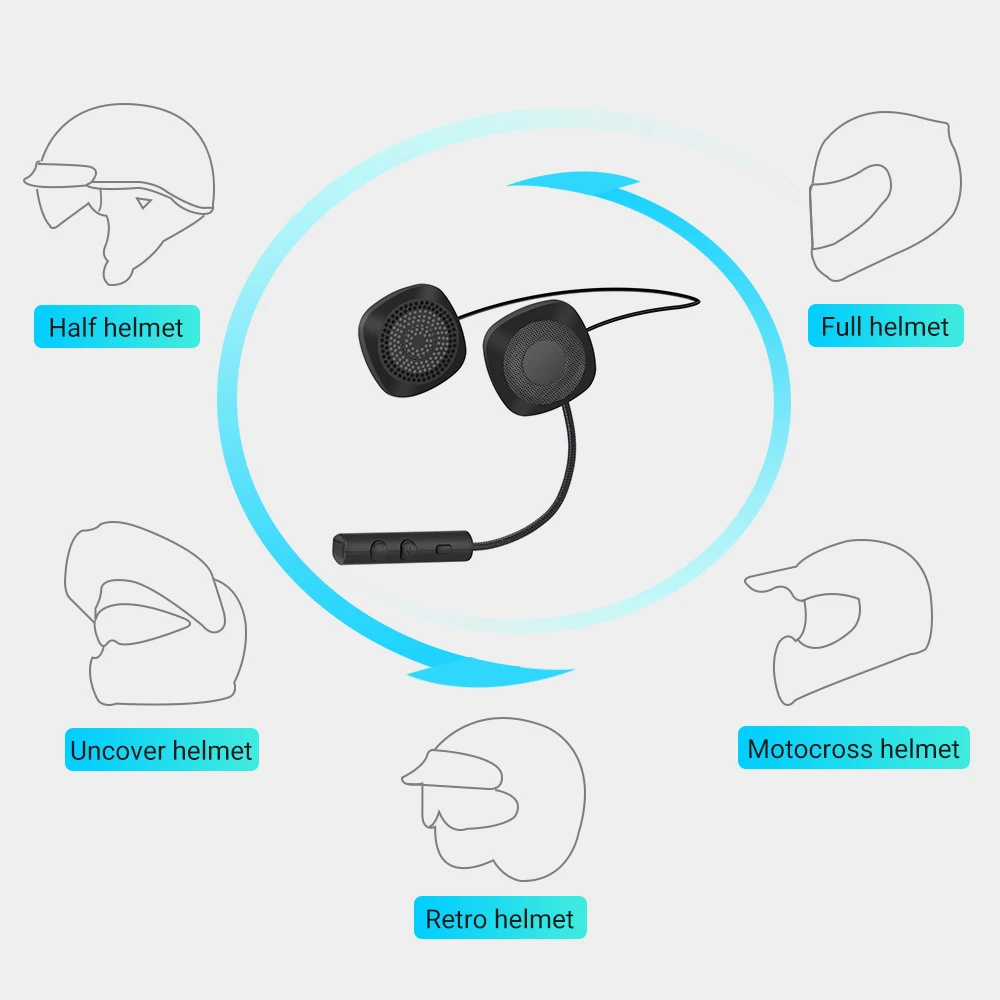 GETNOOG шлем гарнитура мотоциклетная bluetooth Водонепроницаемый Bluetooth Проводная