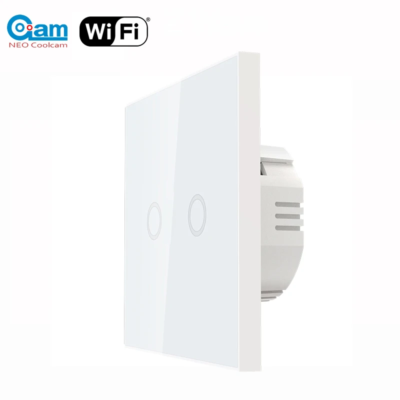 НЕО Coolcam wifi умный светильник стеклянная панель 2CH 5A беспроводной сенсорный переключатель Поддержка Google Assistant Alexa и IFTTT
