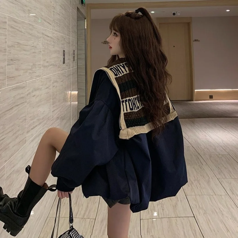 Женская хлопковая куртка с воротником-лодочкой свободного покроя | одежда