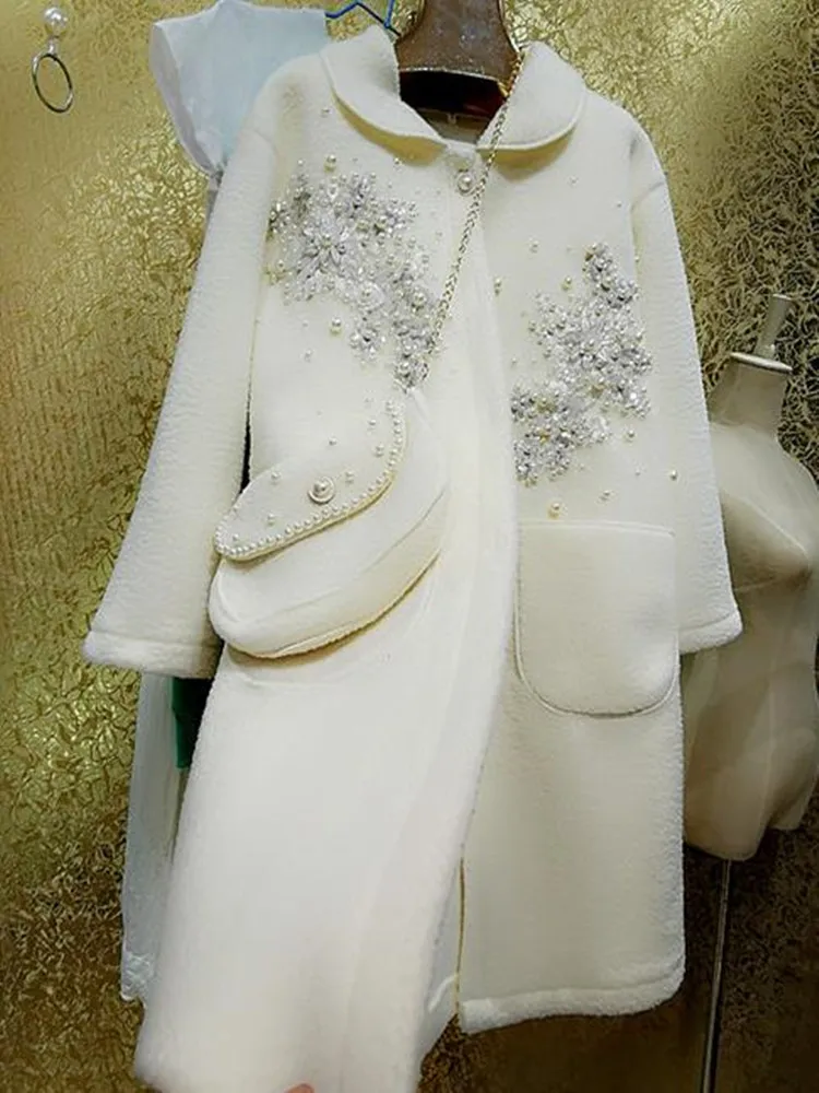 Осенне-зимняя Великолепная Классическая Модная Меховая куртка с бисером и