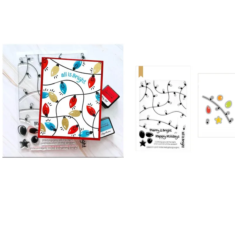 

Balloon Star Lantern Metal Cutting Dies And Clear Stamps Set For Diary Scrapbooking Maker Photo Album Template Handmade 2021 New