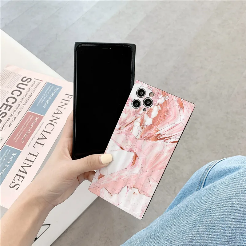 Модный коралловый красный мраморный текстурный чехол для телефона iphone 11 Pro Max 7 8