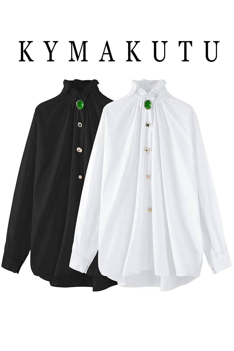 

Spring 2021 Fashion New Solid Turtleneck Lantern Sleeves Loose Casual Shirt Women's Tops