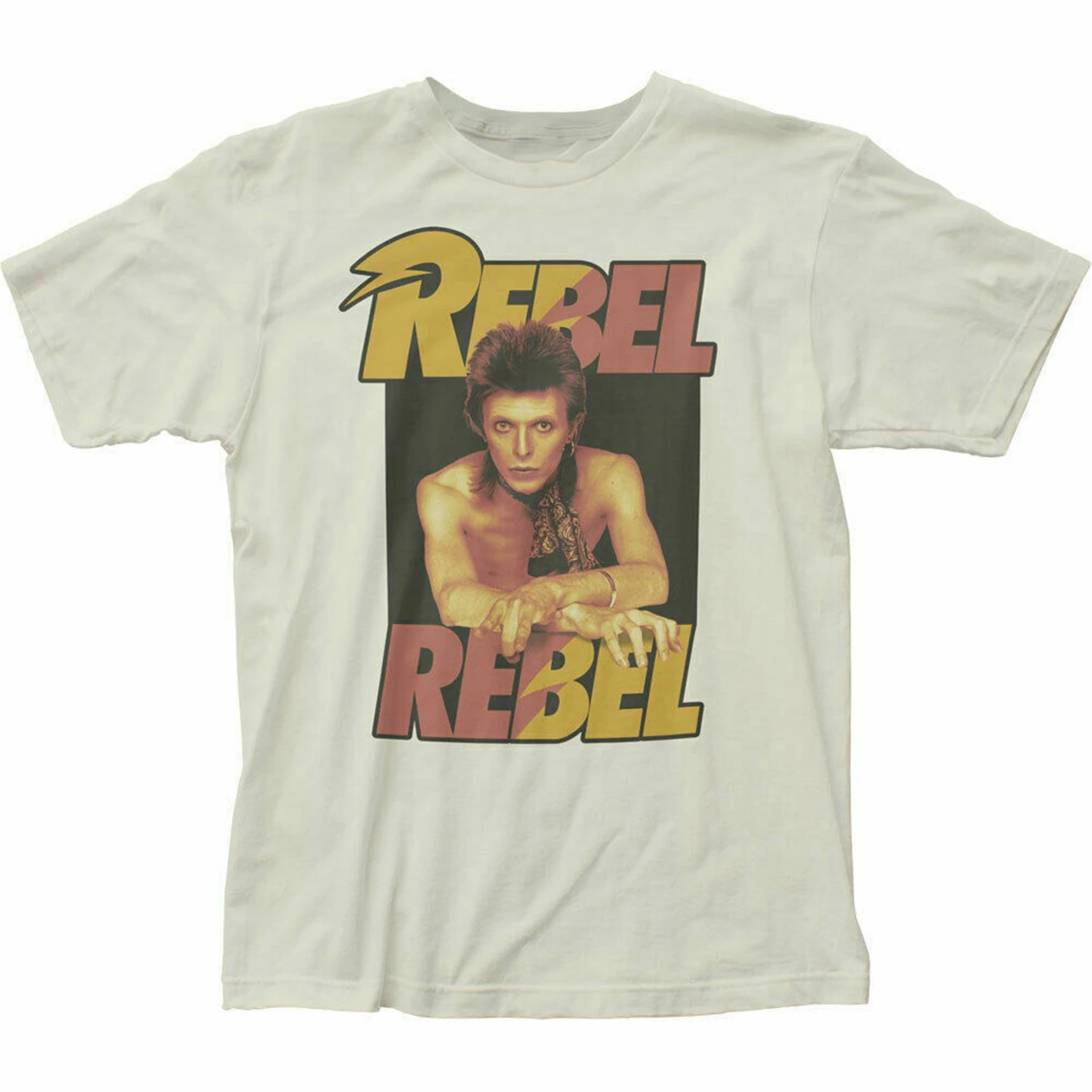 David Bowie Rebel Мужская футболка Лицензированная рок н ролл винтажная белая свободный