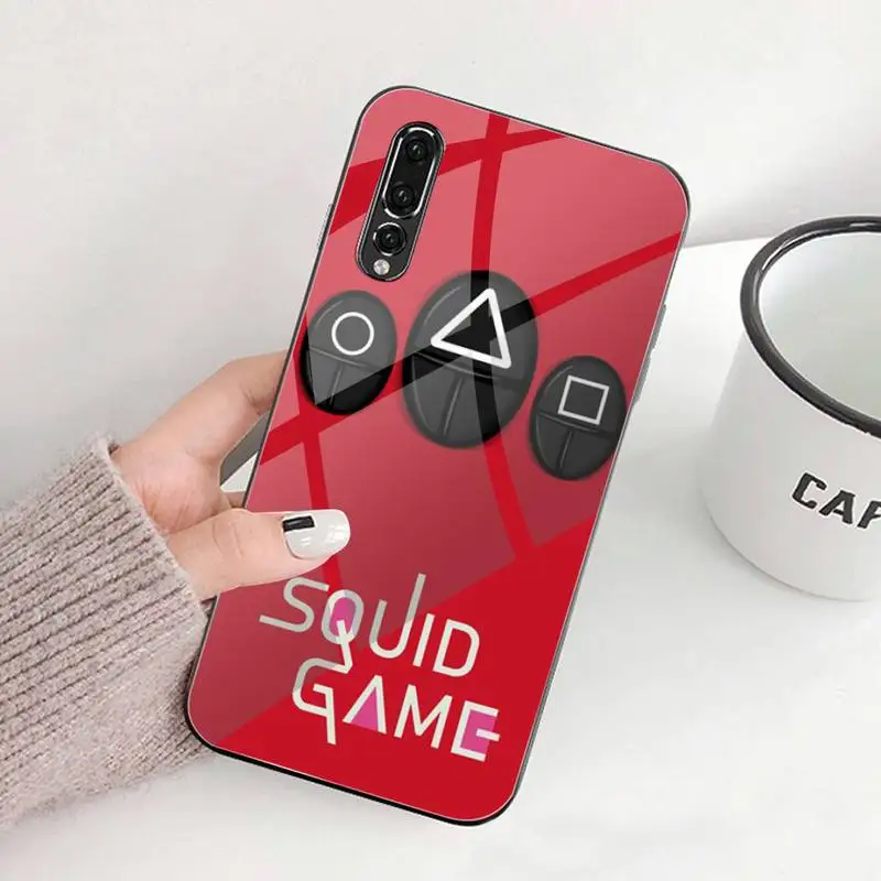 Чехол для телефона Squid Game 456, сериал ужасов, темперированное стекло, для Huawei P30 P20 P10 Lite Honor 7A 8X 9 10 Mate 20 Pro.