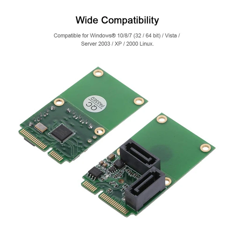 Mini Pci E To Sata3 карта расширения Sata3.0 Pcie адаптера жесткого диска 2 порта|Платы