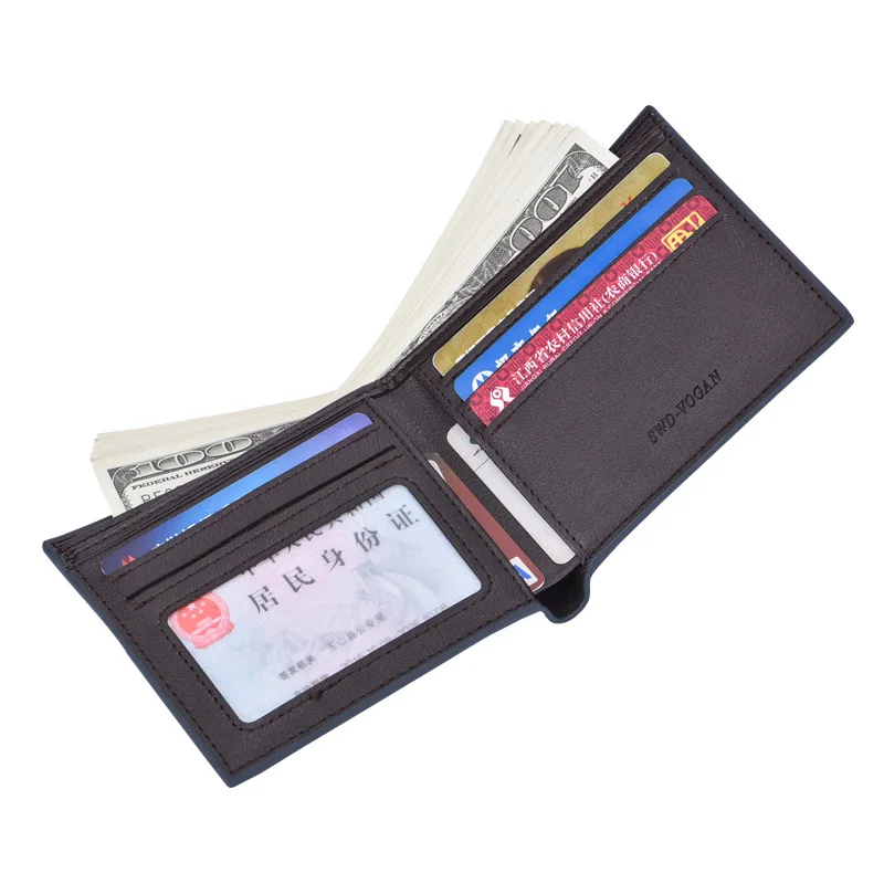 Мужской кошелек из парусины короткий студенческий тонкий милый передний карман