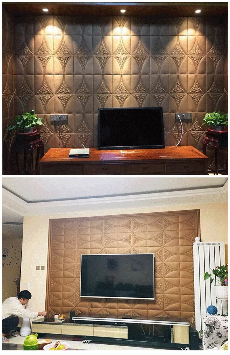 

70*70cm Self-Ddhesive Wallpaper 3D Wall Stickers Soft Package Anti-Collision Background Wall Decor Living Wall Sticker