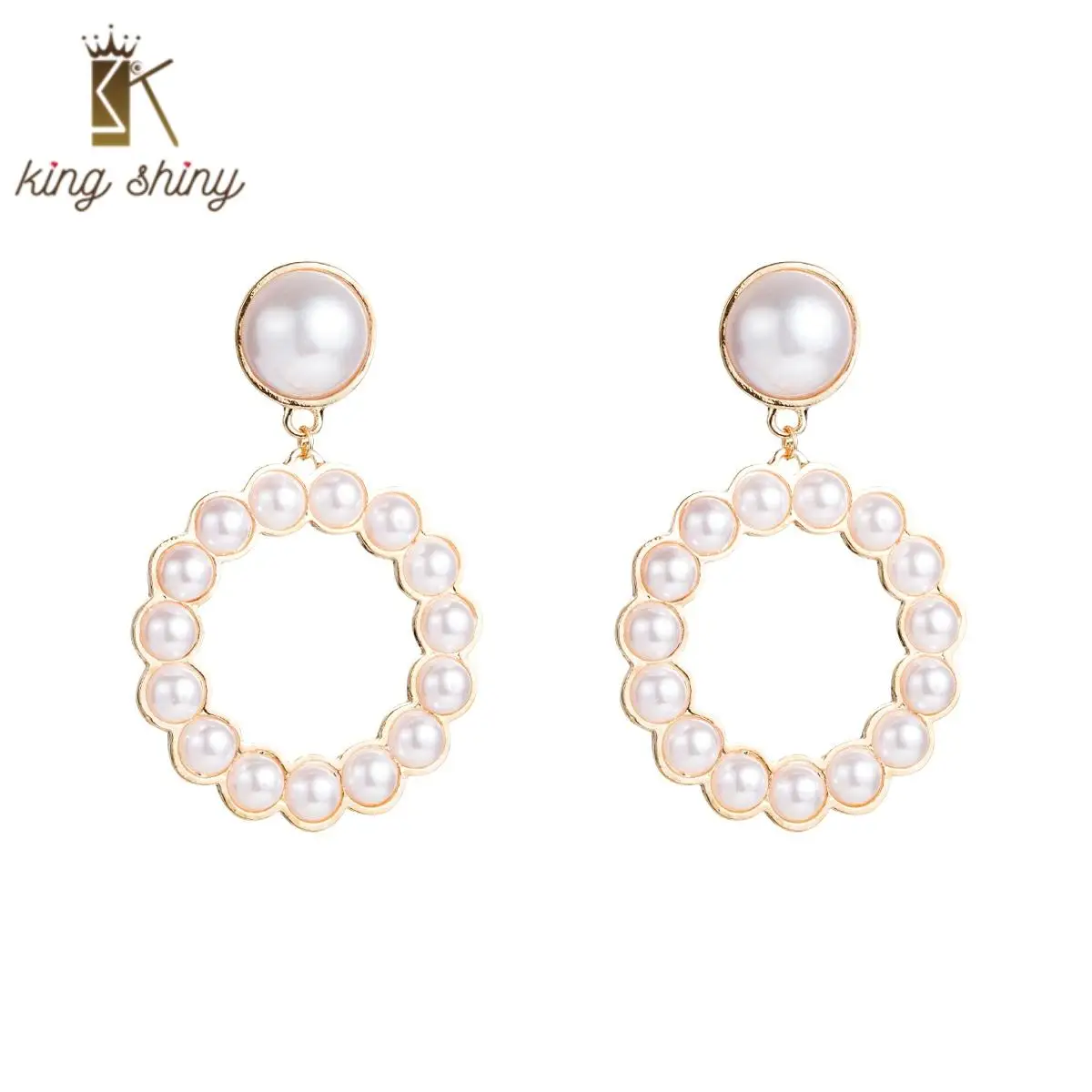 

2020 Za Brand Korean Freshwater Pearl Statement Earrings for Woman Geometric Long Natural Pearl Drop Earrings Brincos Earrings
