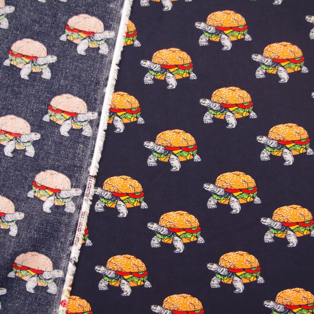 Хлопчатобумажная Поплиновая ткань с принтом черепахи 1 ярд (ширина = 140 см) - купить