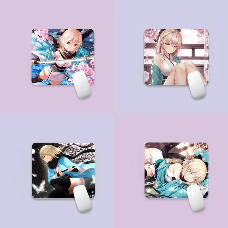 

Okita Souji Fate Laptop Gaming Mice Mousepad Edge Native Rubber Special Game Mouse Pad Polyethylene Table Mat Non Slip