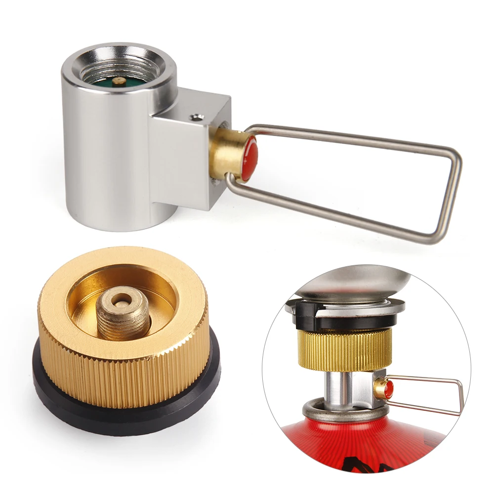 

Outdoor Camping Stove Refill Adapter Flat Gas Adapter Valve Canister Gas Convertor Shifter Cylinder Refill Adapter