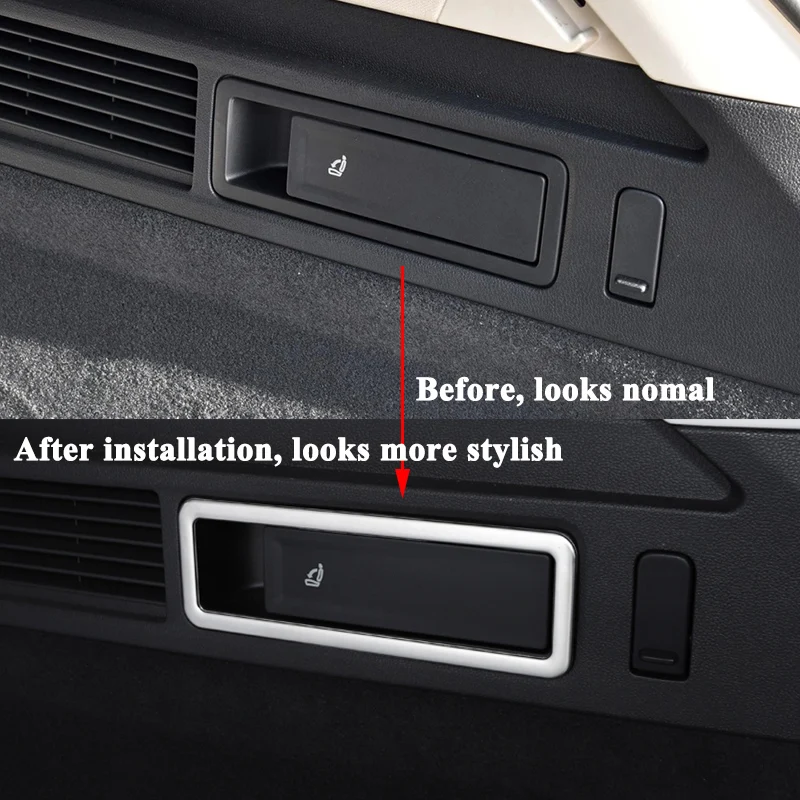 Декоративная наклейка на панель переключателя сиденья багажника автомобиля SEEYULE, набор из 2 шт., для Volkswagen VW Touareg 2019 2020.