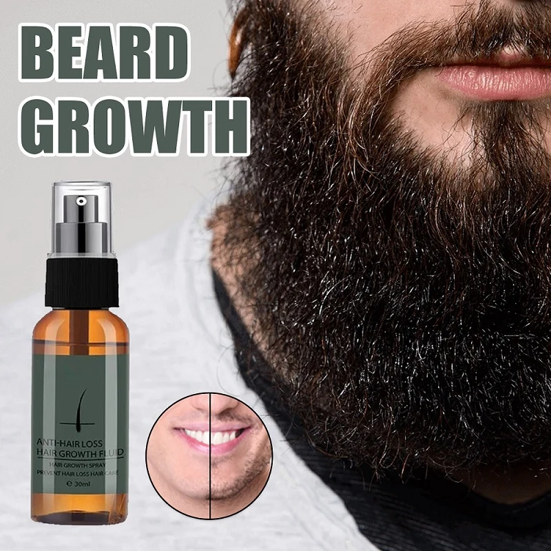 

30ml Beard Growth Oil Serum Spray liquid Fast Hair Growth Mustache Facial Hair Groom Thick Anti-flaking Lasting Anti-Hair Loss