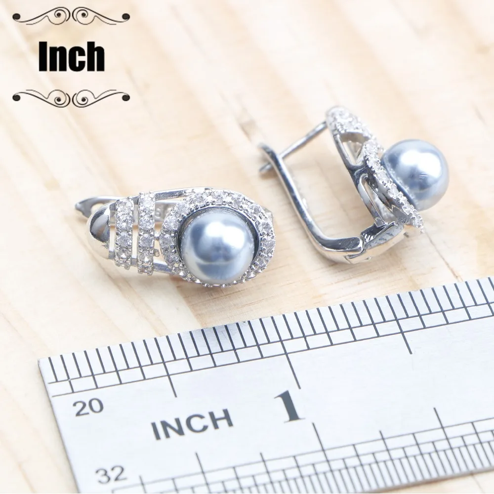 Набор свадебных украшений с жемчугом серьги для женщин из стерлингового серебра