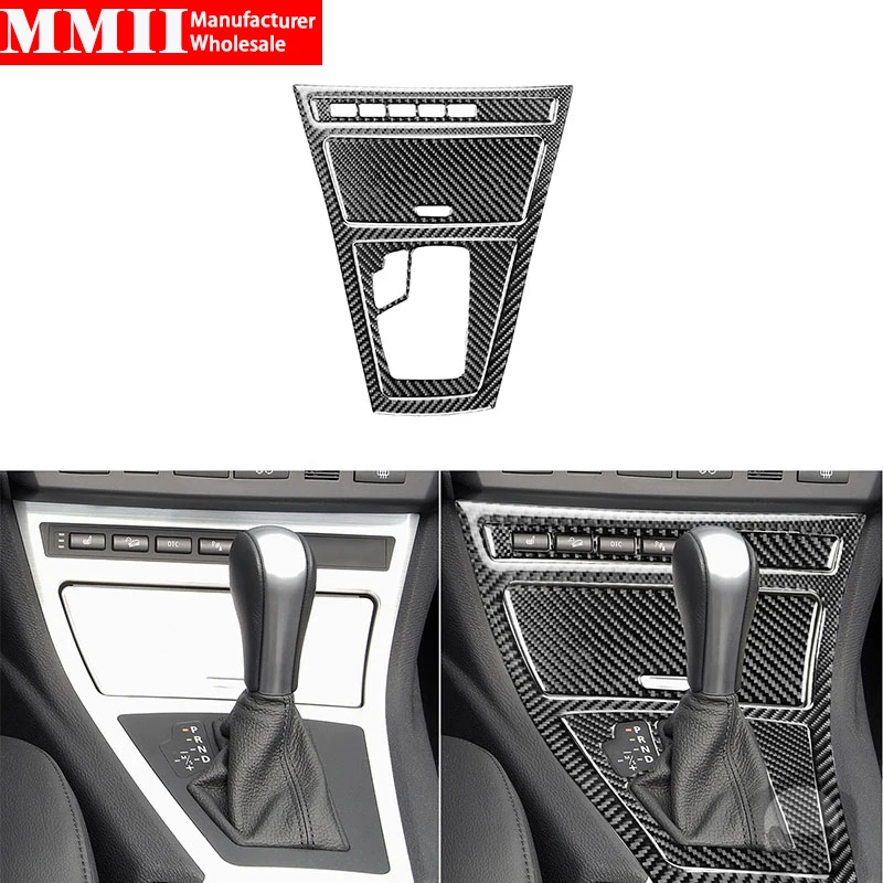 Carbon Fiber Sticker For BMW X3 E83 2004 2005 2006 2007 2008 2009 2010 Gear Shift Seat Heating Button Interiors Car Accessories