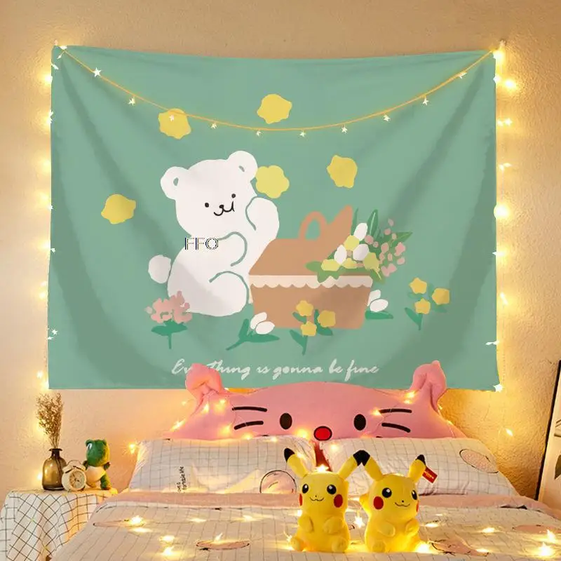 

Animated Tapestry Bohemian Kawaii Room Decor Home Wall Tapestries Simple And Fresh Hippie Bedroom Decoration Livingroom Yoga Mat