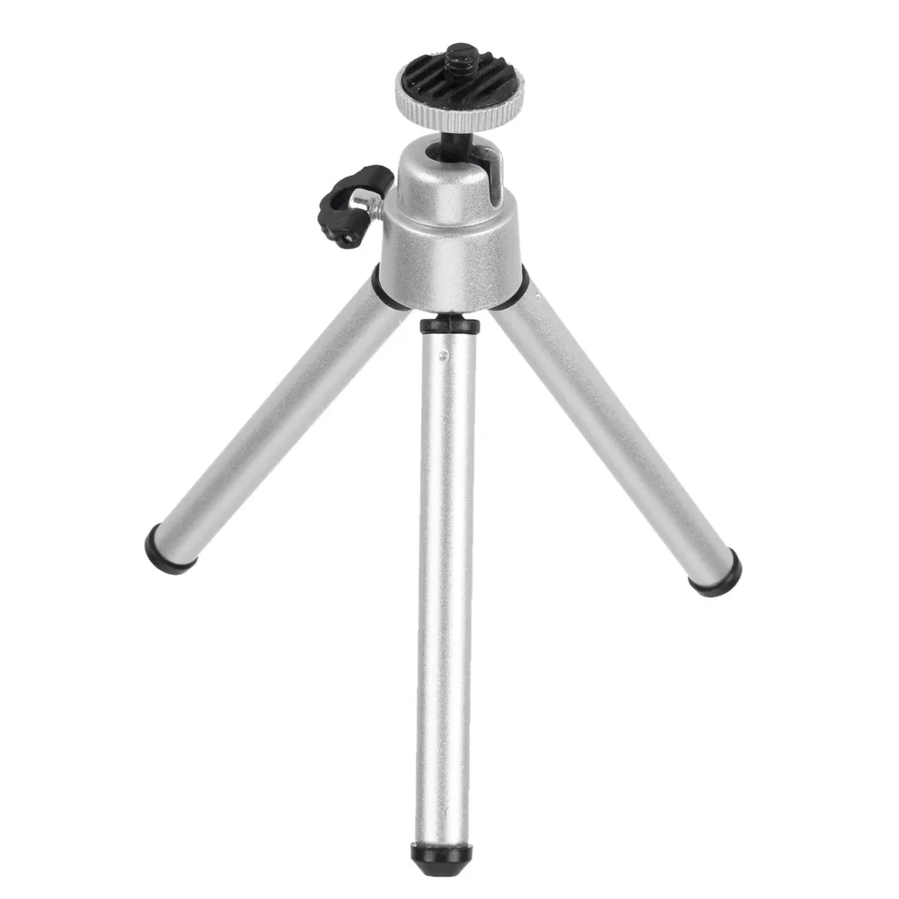 

360 Rotatable Mobile Phone Holder Universal Mini Stand Aluminum Alloy Tripod Mount Support Phone DV SLR Cameras with 1/4 Screw