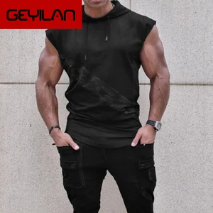 Men's tee shirt homme Hooded T-shirt Summer Pattern Casual Gyms Fitness Comfortable Men's Shirt Men's clothing camisetas hombre 10 item image