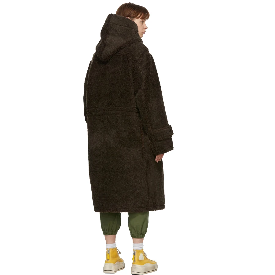 

Free Shipping Winter clothing Movie-Star same style Hooded wool coats OX horn button over-knees thicken women long overcoats