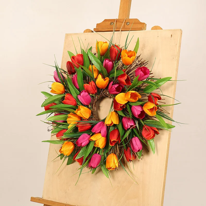 В форме тюльпана от Венок Дверь венок искусственный цветок цветочный веточка