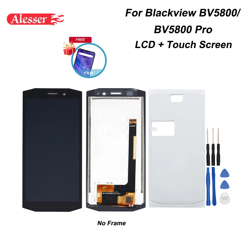 Alesser для Blackview BV5800 ЖК-дисплей и сенсорный экран+ пленка в сборе запасные части+ инструменты 5," для Blackview BV5800 Pro