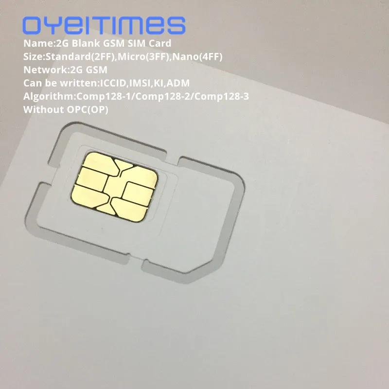 OYEITIMES 2G GSM sim карта пустая программируемый ICCID IMSI PIN PUK ADM KI COMP128 Algorith без OP/OPC|SIM-карты