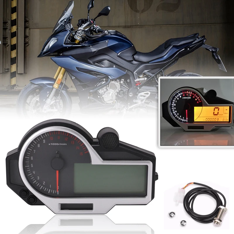 Мотоцикл Универсальный 1 2 4 цилиндровый одометр тахометр ATV ЖК цифровой спидометр