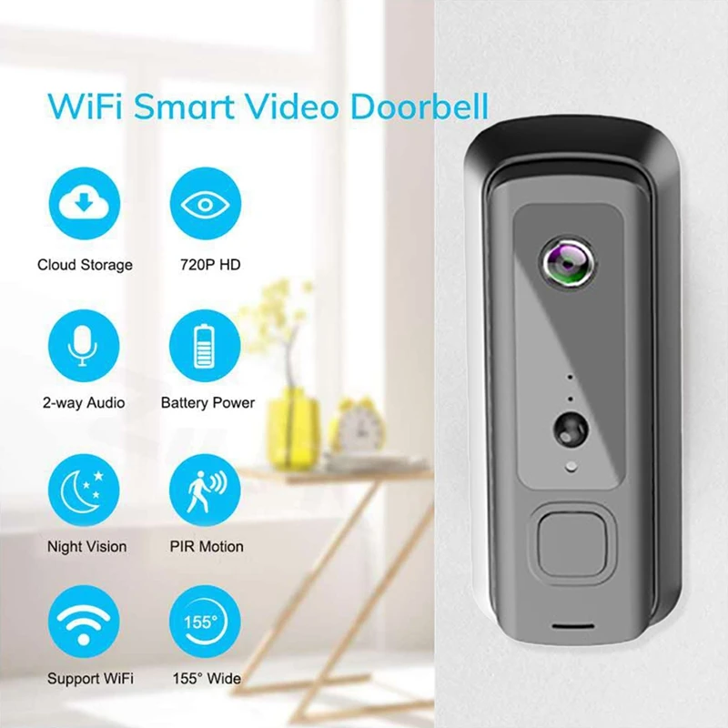 

Video Doorbell Wireless Doorbell Wide-Angle Home Surveillance Camera Two-Way Voice Call Night Vision