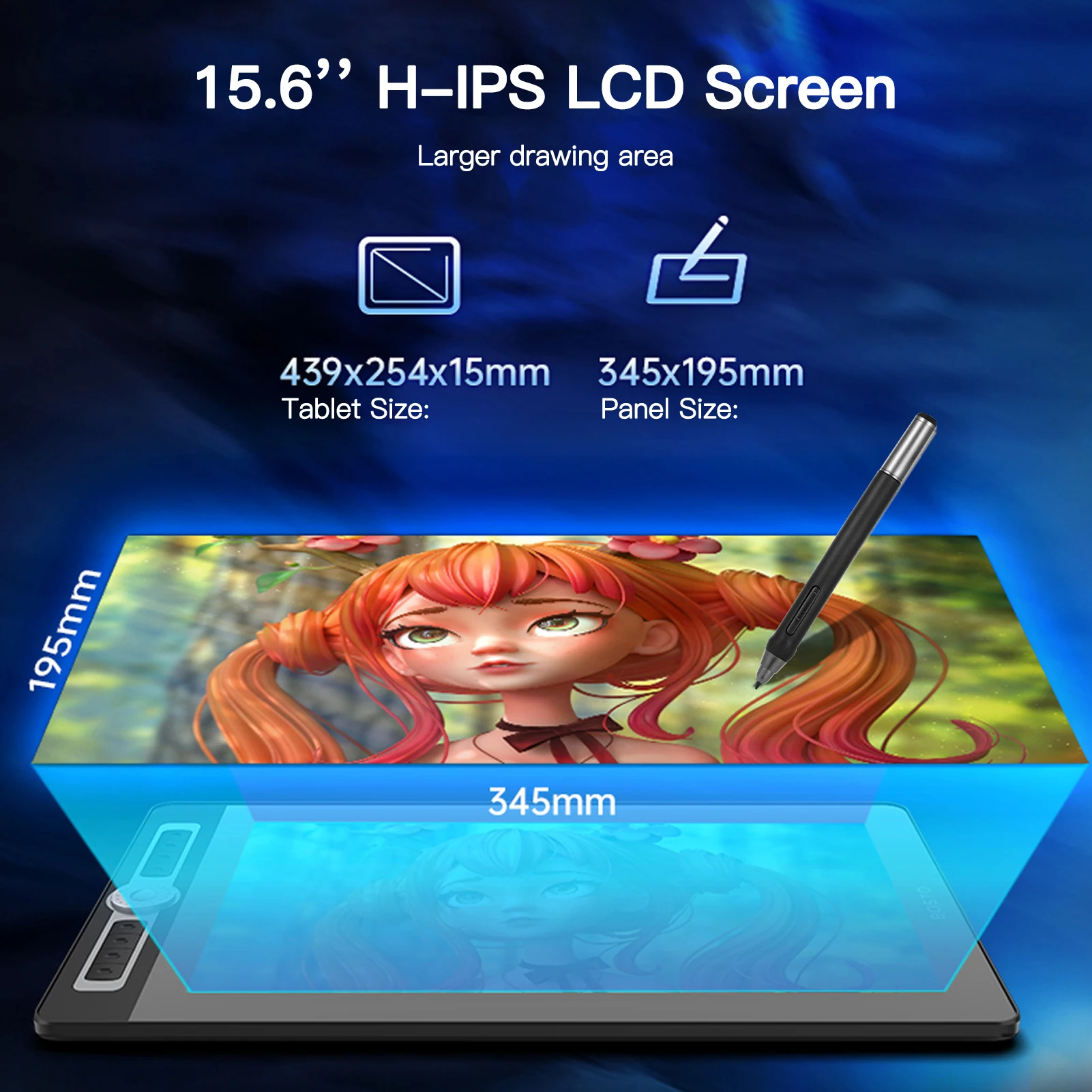 BOSTO 16HD Pro 15 6 дюймов H IPS ЖК дисплей Графика планшет для рисования Дисплей цифровой