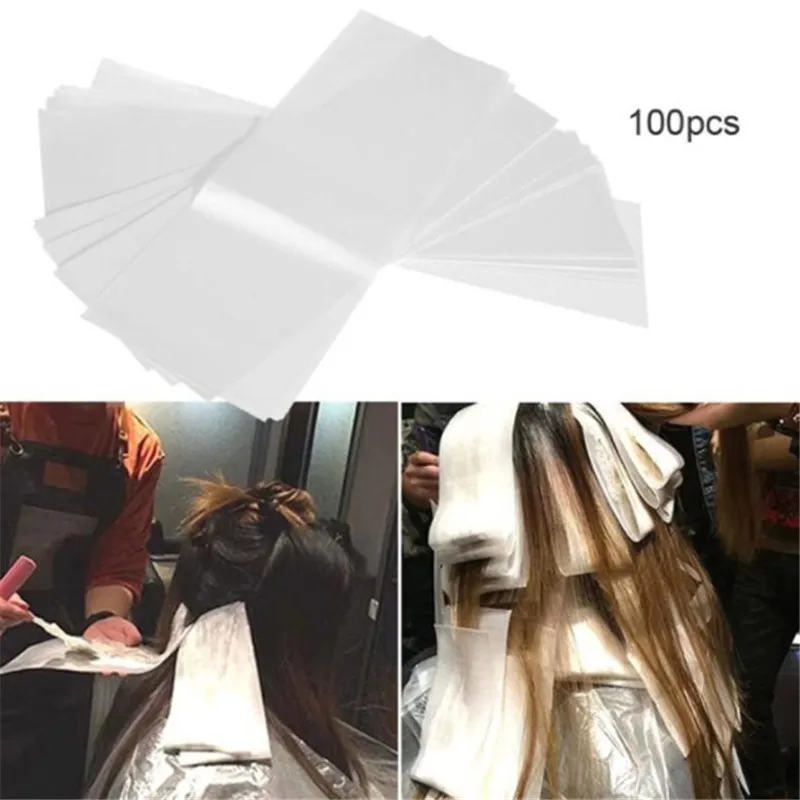 

100pcs/pack Salon Hair Dye Paper Recycleable Separating Stain Dyeing Color Salon Highlight Separating Sheet Barber Tissue