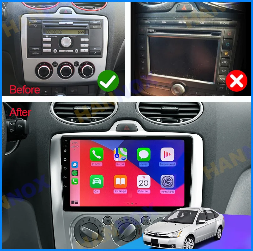

9inch Android Car Radio For ford focus EXI MT Mk2 2004-2011 Wifi 4G LTE NET GPS Navigation Build-in Bluetooth-Compatible