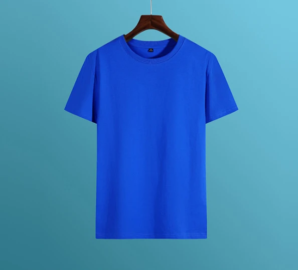 

New Zealand cotton T-neck advertising shirt custom men's short T-shirt work clothes group culture shirt logo custom LE42