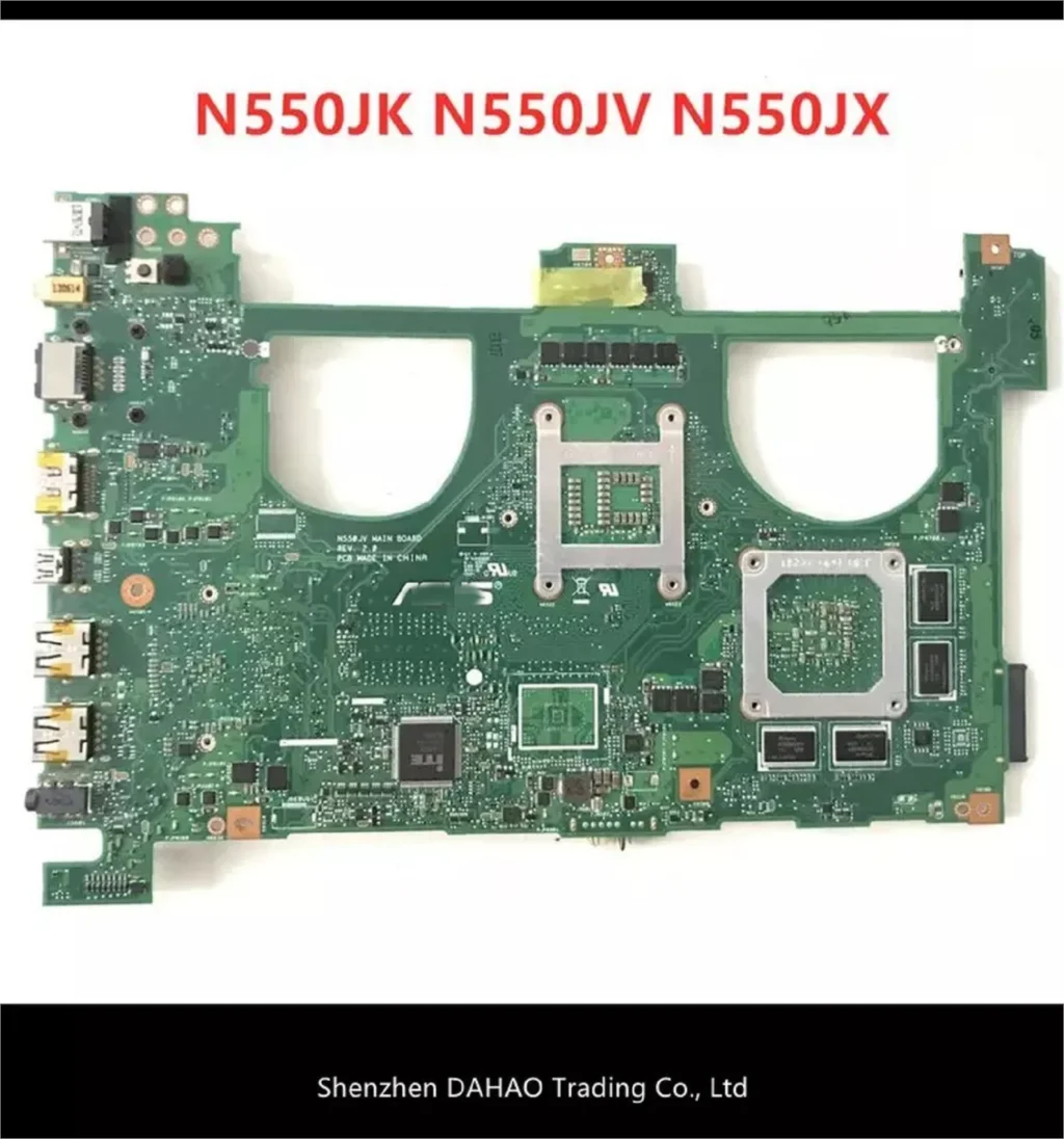 

N550JK For ASUS N550JK n550JV N550JX Laptop Motherboard i7-4700HQ CPU PM GTX850M 2GB Video card memory Mainboard 100% tested ok