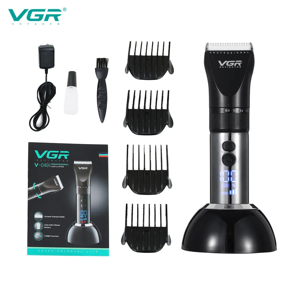 

VGR Hair Clipper Professional Hair Trimmer 15W High Power LCD Digital Display for Men Electric Beard Cutter Hair Cutting Machine