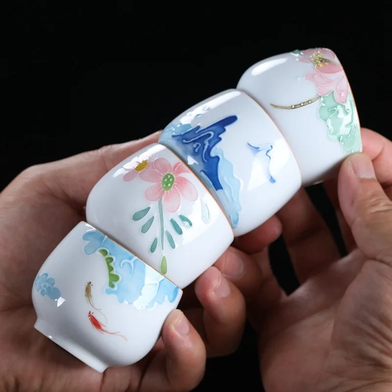 1 шт./6 шт. китайская керамическая чайная чашка кофейные чашки из белого фарфора