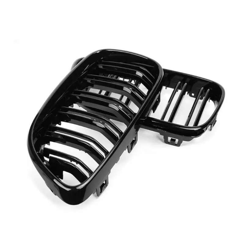 Двойная планка глянцевый черный передний бампер решетка для BMW 2 серии F22 F23 M2 F87 220i