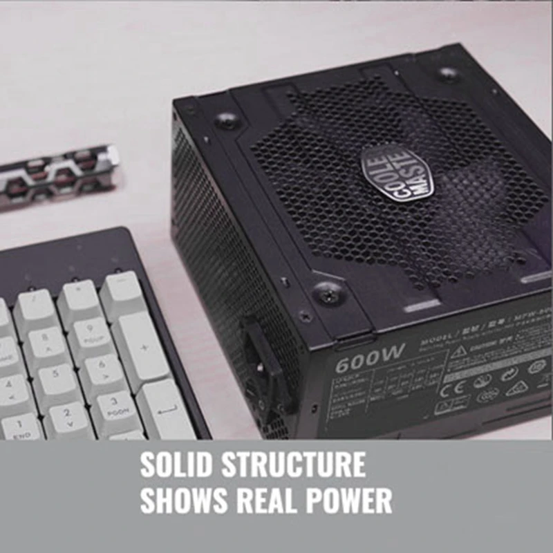 

COOLER MASTER PC Power Supply 600W Silent Type with Temperature Control Fan Power Supply Suitable for Desktop Computers, ATX