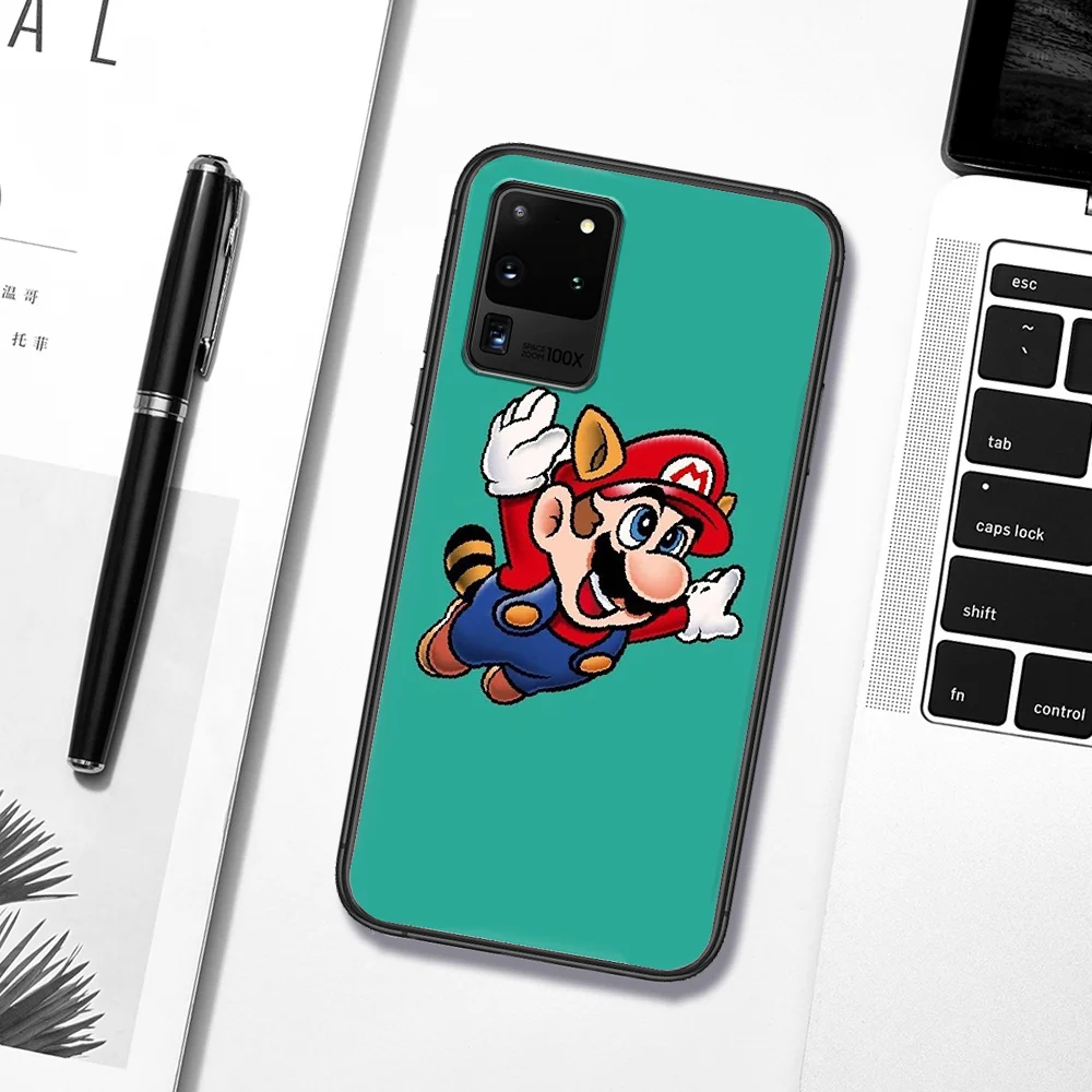 

Super M-Marios Game Phone Case For Samsung Galaxy S 6 7 8 9 10 E 20 UITRA FE 21 Edge Note 8 9 10 Plus black Etui Soft Coque