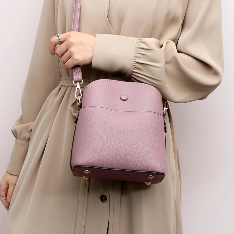 

Retro Fashion Elegant Simple Ladies Temperament Bucket Bag 2021 New Western Style All-match One Shoulder Messenger Bag Monogram